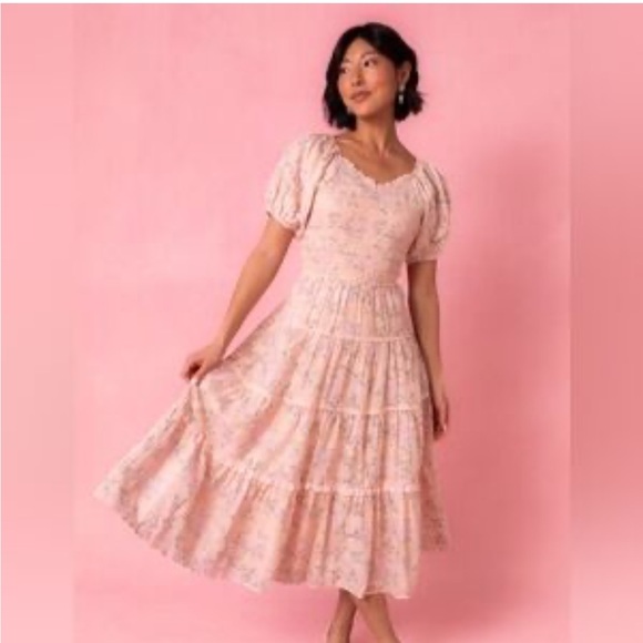 Ivy city co 2x tea party Pink Tiered Dress - Picture 2 of 3